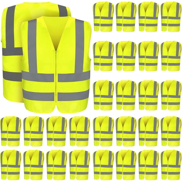 Chaleco Reflectante Relaxweex Amarillo 20 Unid Cintas Anchas