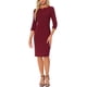 thumbnail image 2 of INSPIRE CHIC Vestido Vintage para Mujer Conjunto de Maestra para Regreso a Clases Vestido de Manga 3/4 para Trabajar Vestidos de Tubo Rojo Oscuro XL, 2 of 6
