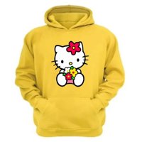 Genérico - Polerón Canguro Gatita Kitty Amarillo Talla S Unisex