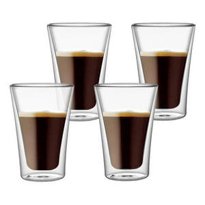 Set 4 Vasos Vidrio Doble Pared 400 Ml Simplit Agua