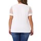 thumbnail image 3 of Agnes Orinda Camiseta de Mujer Talla Grande Manga Corta de Malla Cuello Redondo Blusa Casual Sólida 2025 4X Blanca, 3 of 6