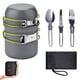 thumbnail image 1 of 1 Person Camping Cookware Mess Kit With Stainless Steel Forks Knives Spoons For Camping, Backpacking, Outdoor Cooking And Picnic, 1 of 4