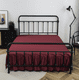 thumbnail image 1 of suxuMhao Faldón de Cama con Volantes, Tamaño Full 54x75+drop14in, Rojo Oscuro, 1 Pieza - Faldón de Cama Suave Cepillado con Esquina Dividida y Plataforma, Faldón de Cama a Prueba de Polvo, Diseño de, 1 of 3