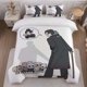 thumbnail image 1 of 3pcs Fan Illustration Themed Bedding Set Including Duvet Cover And Pillowcases. Soft And Comfortable, 1 of 5