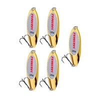 Magideal - 5 Piezas De Cucharas De Pesca, Cebos Y Señuelos Para Lubinas, Cucharas De Fundición, Cebos Metálicos Para Jigging, Cebos Para Pescar Leucomas, Truchas Oro 35G