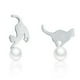 thumbnail image 1 of Aros Gato con Perla en Plata 925, 1 of 2
