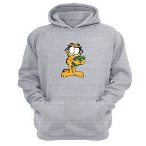 Genérico - Polerón Canguro Garfield Gris Claro Talla Xs Unisex