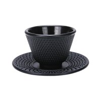 Magideal - Taza De Té De Hierro Fundido Con Posavasos, Taza De Té Retro, Artículos De Té Creativos, Taza De Té Decorativa, Taza De Oficina, Taza De Té De Kung Fu Posavasos Redondo