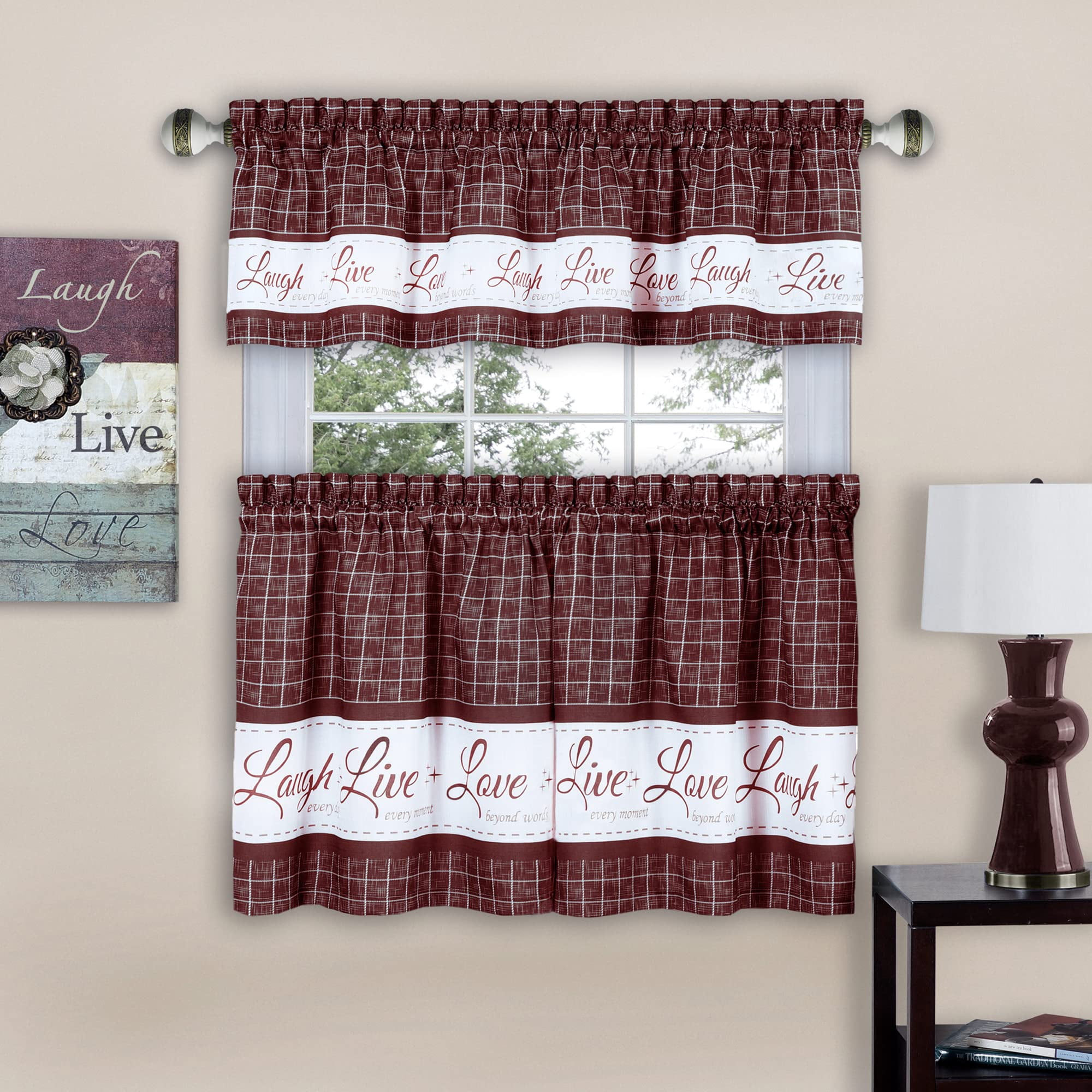 Juego De Cortinas Para Ventana Achim Tier And Valance Live Love Laugh