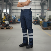 T-World - Pantalón Cargo Gabardina Con Cinta Reflectante Hombre Azul