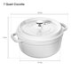 thumbnail image 3 of Cazuela de hierro fundido STAUB 7 L redonda en blanco, 3 of 5