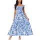 thumbnail image 1 of INSPIRE CHIC Vestidos de playa bohemios de verano para mujer con escote cuadrado sin mangas con volantes florales y maxi vestido de sol M Azul, 1 of 6
