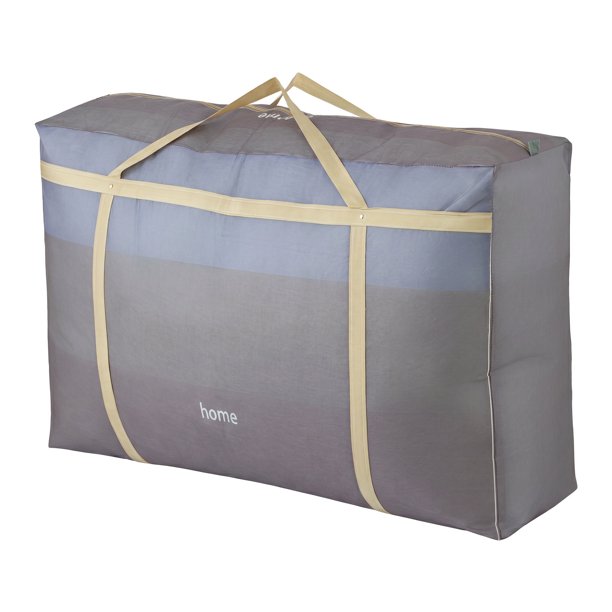Bolsa de almacenamiento no tejida, bolsa de lona extra grande de 200L con correa fija de remache para embalaje de mudanza de ropa de cama azul 35.4x22.8x11.0 pulgadas