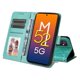 thumbnail image 4 of Funda tipo cartera FOXDOCK para Samsung Galaxy M52 5G , diseño girasol en relieve, cuero PU, cierre magnético, soporte y tarjetero, 4 of 5