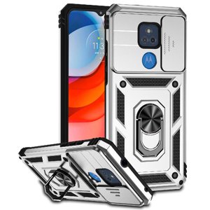 Estuche Gangxun Para Motorola Moto G Play 2021, Soporte Giratorio 360°, Estilo Mecánico Y Magnético