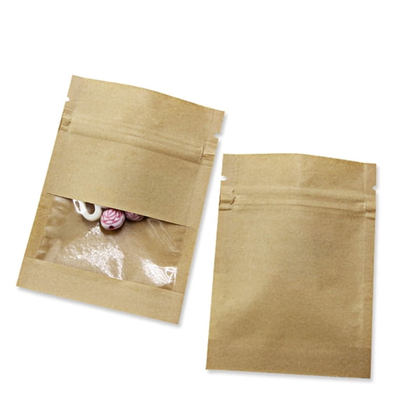 Bolsa para alimentos PABCK 9x13 cm con ventana transparente y cierre reutilizable