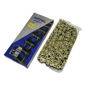 Genérico - Cadena Moto Reforzada Con Oring Dorada 428 X 140 C/ Seguro Dorado