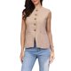 thumbnail image 1 of INSPIRE CHIC Chaleco de Traje a Cuadros para Mujer Gingham Sin Mangas Oficina Cuello Redondo Blazer Chaleco de Negocios M Caqui, 1 of 6