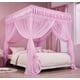 thumbnail image 2 of Cortinas de cama con dosel Mengersi, 4 esquinas, tamaño completo, rosa, 2 of 7