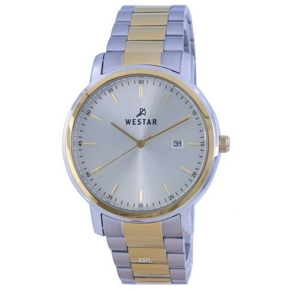 Reloj Westar Silver Dial Two Tone Stainless Steel Quartz 50243 CBN 102 Men's Watch
