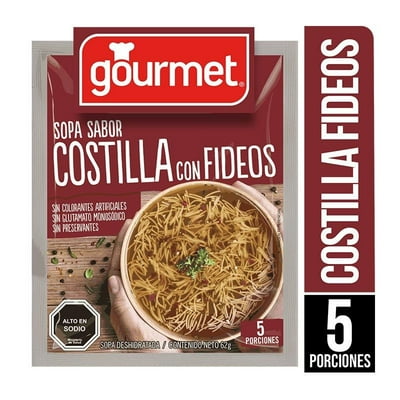 Sopa Sabor Costilla Con Fideos (5 Porciones) Sobre 62 G Gourmet