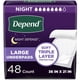 thumbnail image 1 of Almohadillas desechables para incontinencia Depend, 36 x 21 cm, 48 unidades, 1 of 5