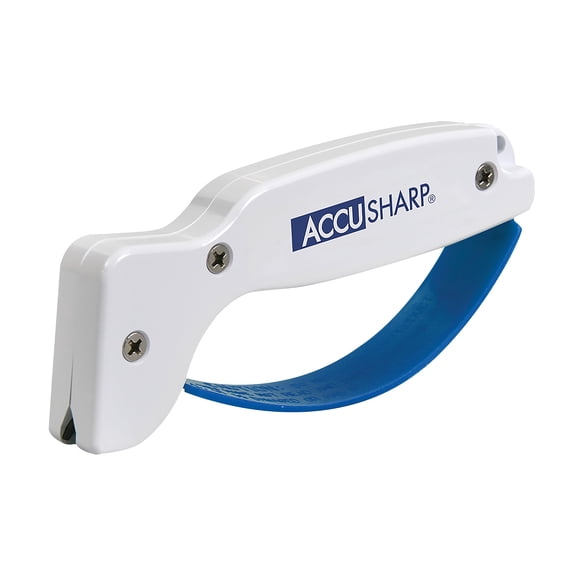 Afilador de cuchillos AccuSharp con mango ergonómico blanco