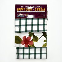 Doral - Set 3 Paños De Cocina Happy Cook Verde