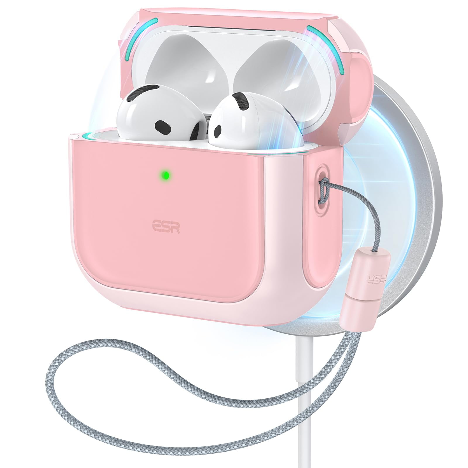 Funda Para Airpods 4 Esr Orbit Hybrid Drop Protection, Rosa
