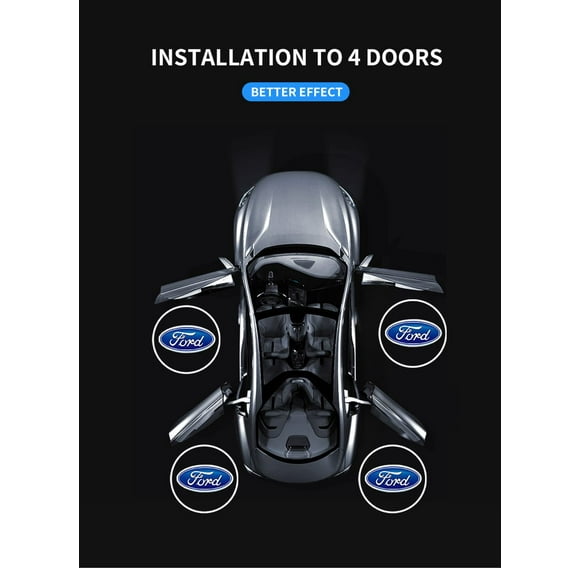 X2 luces led de cortesía o bienvenida para puertas de autos a bateria triple A Ford