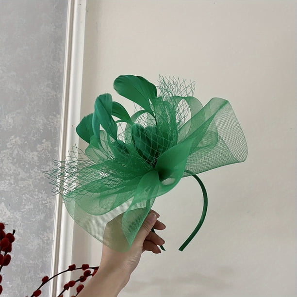 Elegant Fascinators Hat for Women - Perfect for Tea Parties, Kentucky Derby, Weddings, and Cocktail Parties - Features Mesh, Feathers, and Flower Decorations