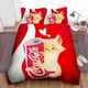 thumbnail image 1 of Cute Cat Loves Coca-cola Illustration Quilt Duvet Cover Set Home Textiles Kids3-Piece Bedding Set, 1 of 5