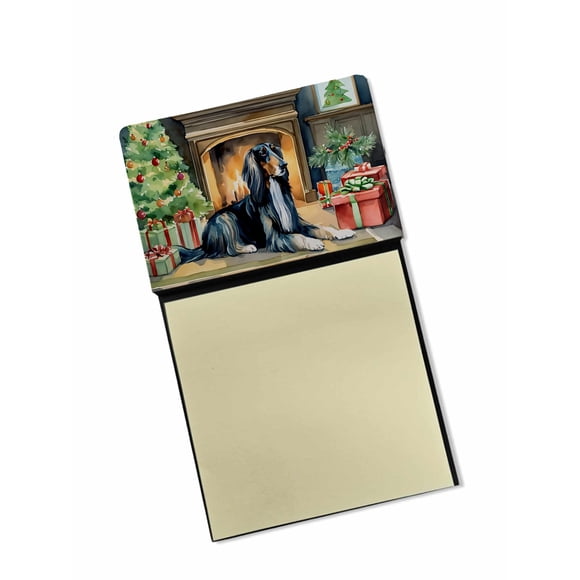 Dispensador recargable con soporte para notas adhesivas Afghan Hound Christ