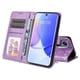 thumbnail image 3 of Funda tipo cartera FOXDOCK para Huawei Nova 9 , diseño girasol en relieve, cuero PU, cierre magnético, soporte y tarjetero, 3 of 5