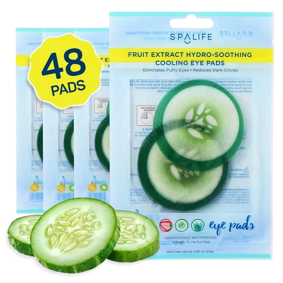Almohadillas para ojos SpaLife Cooling con extracto de pepino, 48 almohadillas