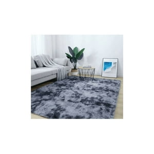 Genérico - Alfombra Peluda Jaspeado 1.8 X 2 Gris Oscuro