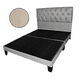 thumbnail image 1 of Base de Cama con Respaldo a Piso 2 Plazas Beige Felpa, 1 of 2