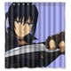 thumbnail image 1 of Cortina de ducha de Anime Guy Knife Warrior con ganchos, tamaño 66 x 72 pulgadas, 1 of 3