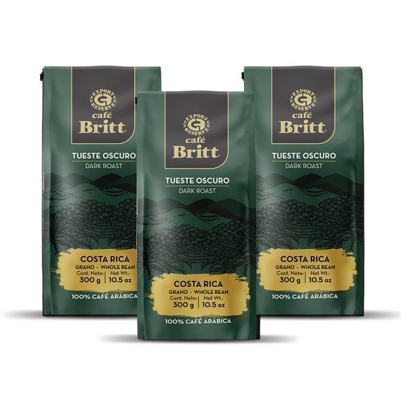 Café Café Britt Tostado Oscuro Grano Entero 300 g