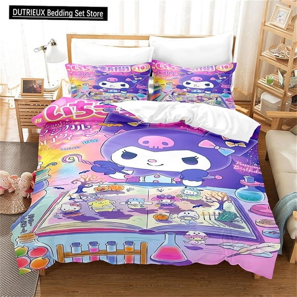 v744 Bed Sheets Kids Anime Duvet Cover Set,Soft and Breathable Pieces Bedding Set Lightweight Comforter Cover with Zipper, Twin 3-Piece Bedding Set (1 Duvet Cover + 2 Pillow Shams) Bed Sheets ju744