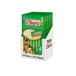 Inaba - Churu Dog Pollo Vegetal – 6 Packs De 4 Tubos 14 G