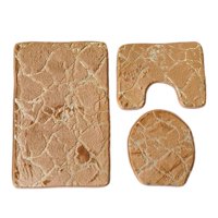 Bothyi - 3 Juegos De Cojines Para Asiento De Inodoro, Decoración Suave, Felpudo Para Inodoro, Baño, Color Caqui