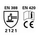 thumbnail image 3 of Guantes industriales Ansell RINGERS R-347 talla 9 negro y naranja, 3 of 4
