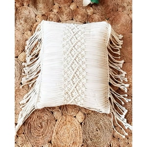 Genérico - Set De 2 Fundas De Cojin Estilo Bohemio 45X45 Cm Blanco 02