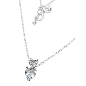 Nordvik London - Collar Doble Corazón En Circón Blanco Chapado En Plata 925