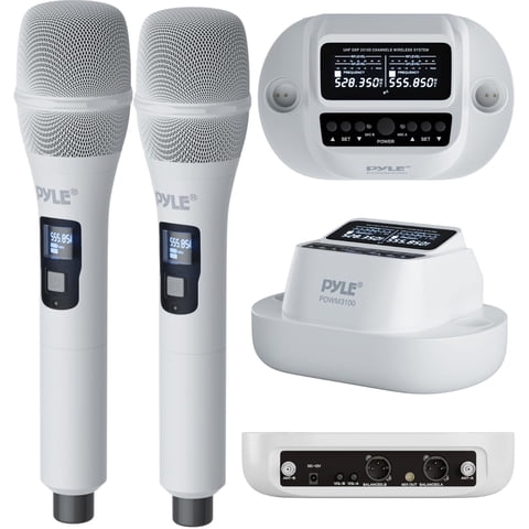 Sistema De Micrófono Inalámbrico Pyle Uhf Receptor 2X100 Canales