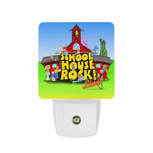 Rock de la Escuela Luz nocturna LED con sensor de anochecer a amanecer para dormitorio, baño, pasillo, escaleras - Lámpara LED nocturna de enchufe, 0.5W - 1 pieza