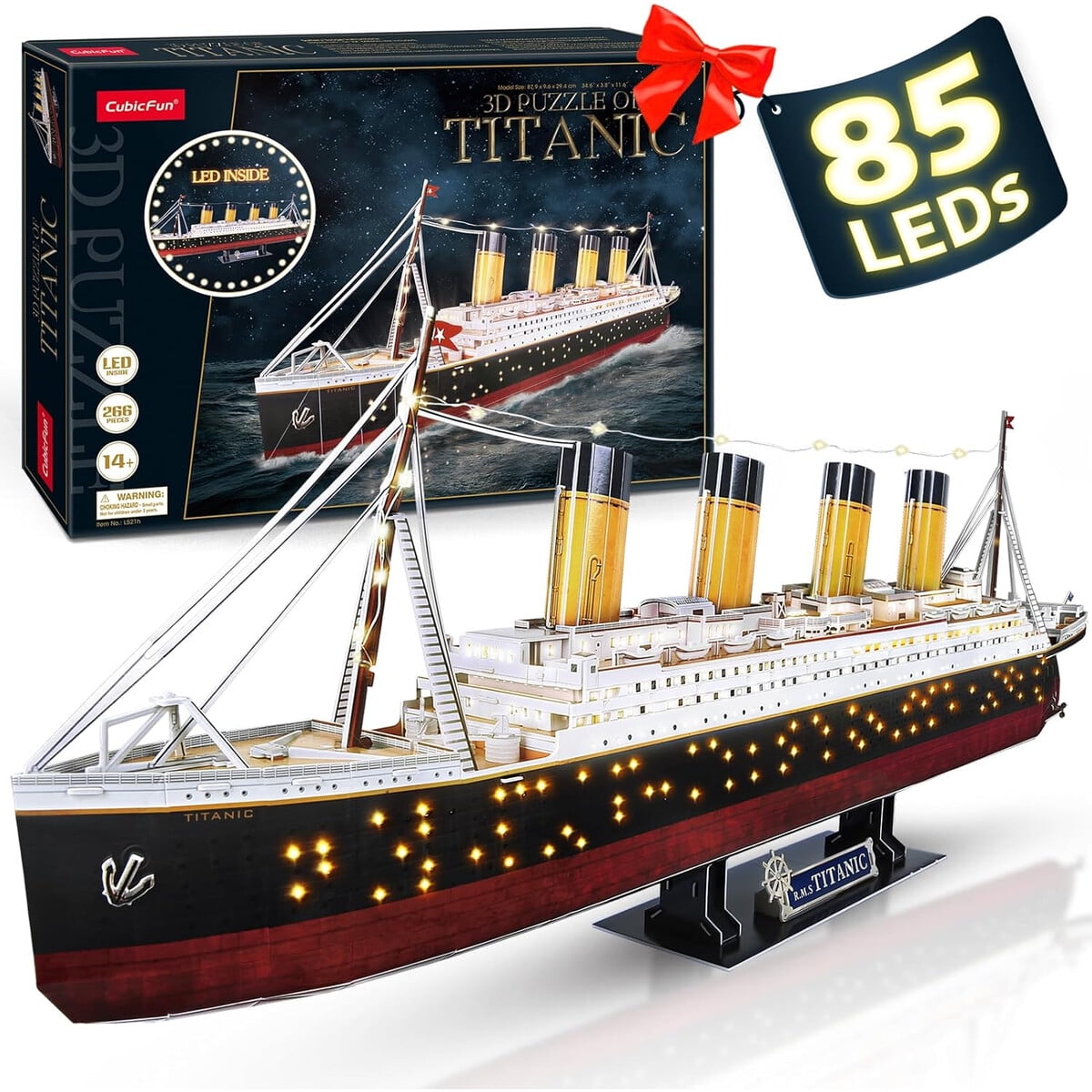 Puzzle 3d Cubicfun Titanic Led 88cm 266 Piezas