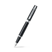 Plumas Sheaffer Serie 300 Punta M. Negro Brillante Plateado