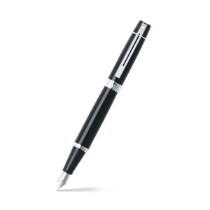 Plumas Sheaffer Serie 300 Punta M. Negro Brillante Plateado
